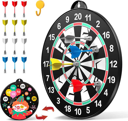 Doloowee 14 PCS Double-Sided Magnetic Kids Dart Board Set, Large Size Boys Toys Dartboards with 12 Darts, Indoor Outdoor Party Games Toys Gifts for 4 5 6 7 8 9 10 Year Old Boy Girl and Adult