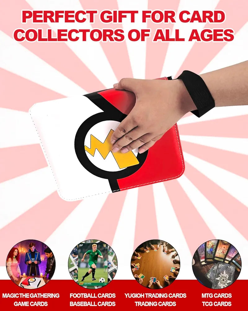 4 Pocket Trading Card Binder, Waterproof Cards Collection Binder with 50 Removable Sheets for 400 Cards Storage, Card Holder Book for TCG,MTG