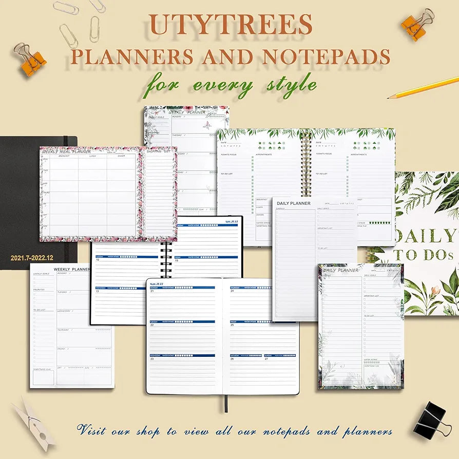 UtyTrees Magnetic Weekly Meal Planner Notepad: 6.6" x 9.8"/58 Sheets Meal Planning Pad with Tear Off Grocery List Magnet pad for fridge or Desk