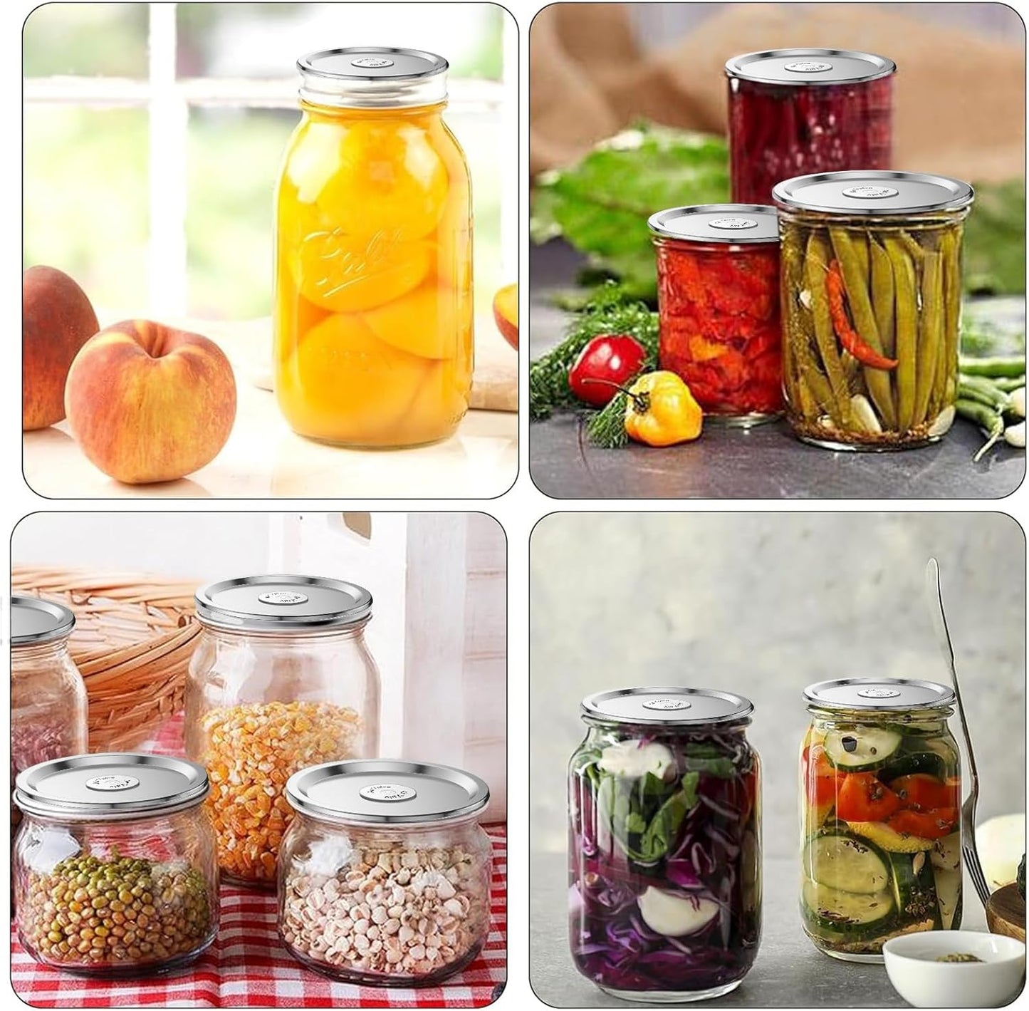 24Pcs- Wide Mouth Canning Lids for Ball, Kerr Jars