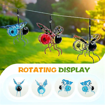 Solar Bee Lights - Metal Garden Decor for Patio, Balcony, Yard