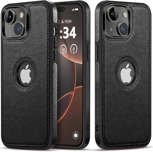 Classy Design Luxury Leather Phone Case for iPhone 13 Non-Slip Grip Full Body Ultra Slim Protective Case  