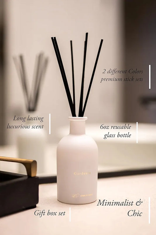 Enchanting Gardenia Home Fragrance & Diffuser Set - Luxurious Scent with Gift Box | Perfect Home Office & Air Freshener