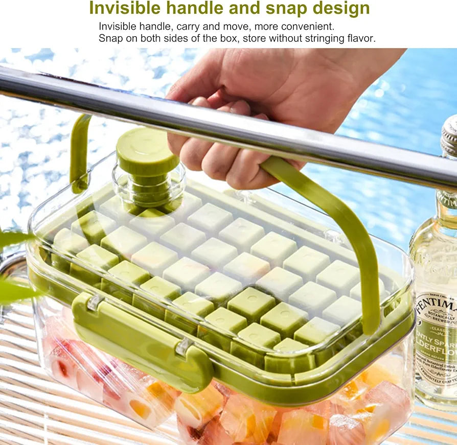 Ice Cube Trays with Lid and Bin : 64 Pcs for Freezer,Ice Cube Mold for Tumbler cup, Ice Molds Ice Scoop,with 2 Pack Mini Trays, Ice Cube Tray Mold for Whiskey Cocktail,Juice,Coffee,Ice drink 