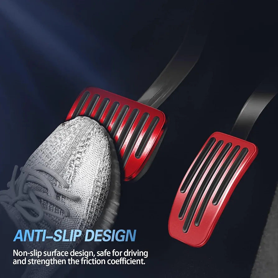 Foot Pedal Pad Replacement Anti Slip Aluminum Pedal Covers Compatible with Tesla Model 3 Model Y 