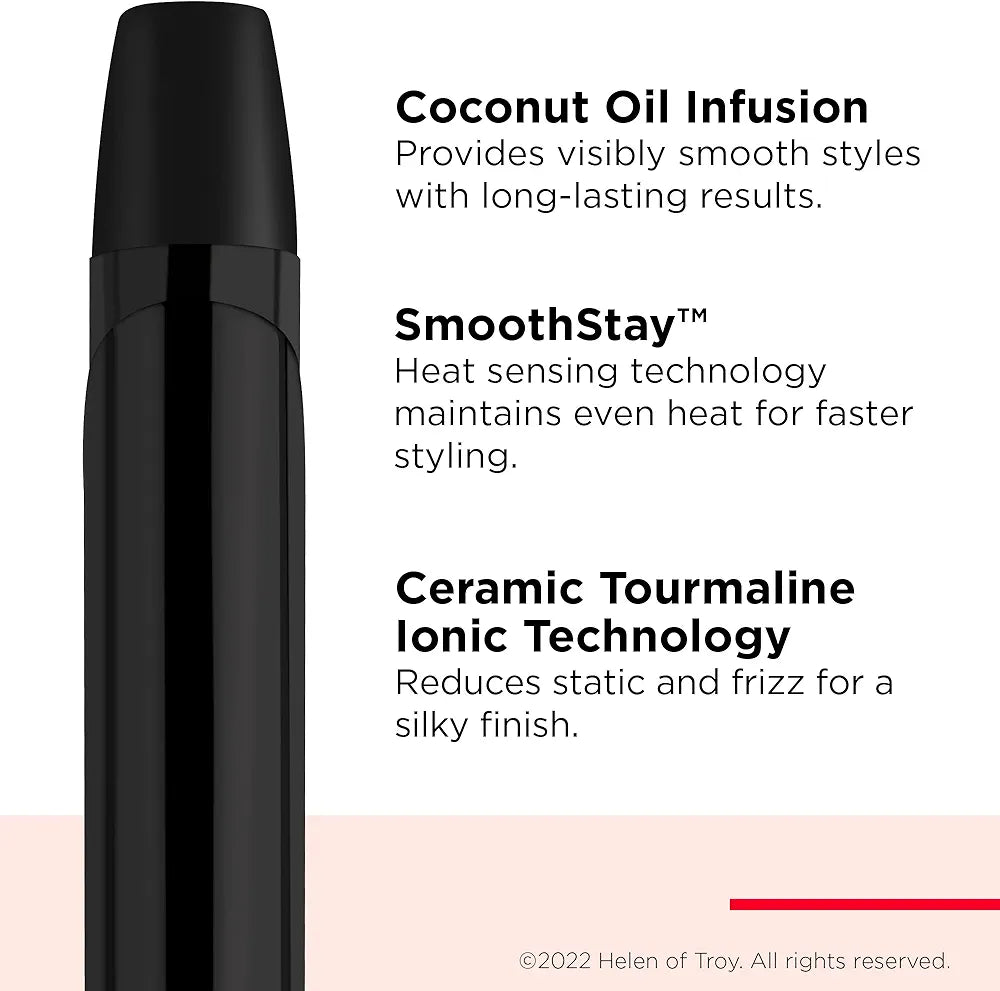 Revlon SmoothStay Coconut Oil-Infused Curling Iron | for Shiny, Smooth Curls 