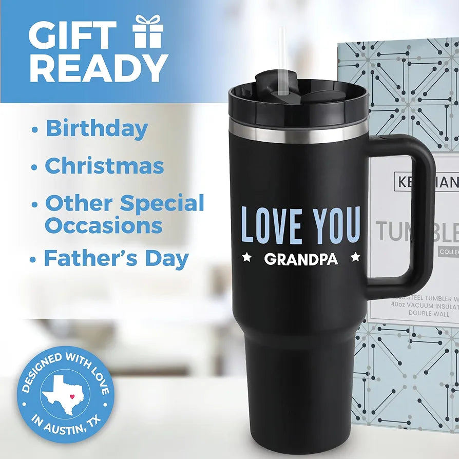 Grandpa 40oz Tumbler - Best Gifts for Grandfathers, Father's Day, Birthday Presents