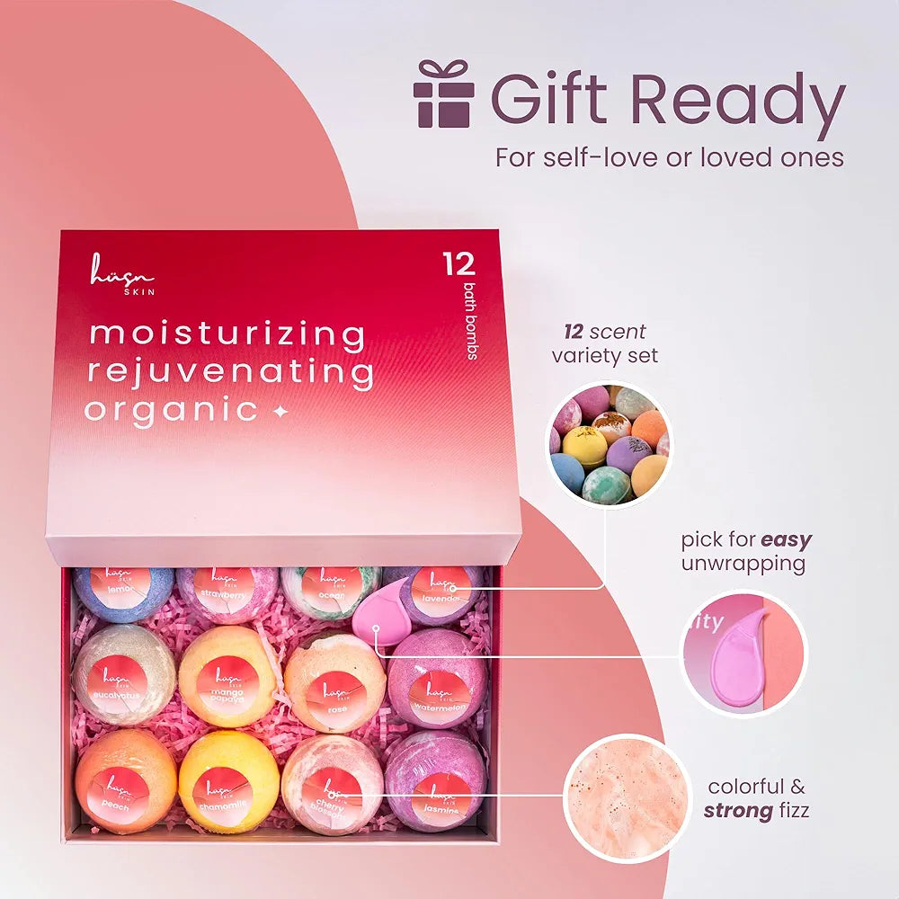 Organic Bath Bombs for Women - Handmade Natural Bath Bombs for Kids - Perfect Bath Bomb Gift Set - Relaxing Bubble Bathbombs for Her - Bath Bombs for Men - Luxury Bath Bombs for Girls