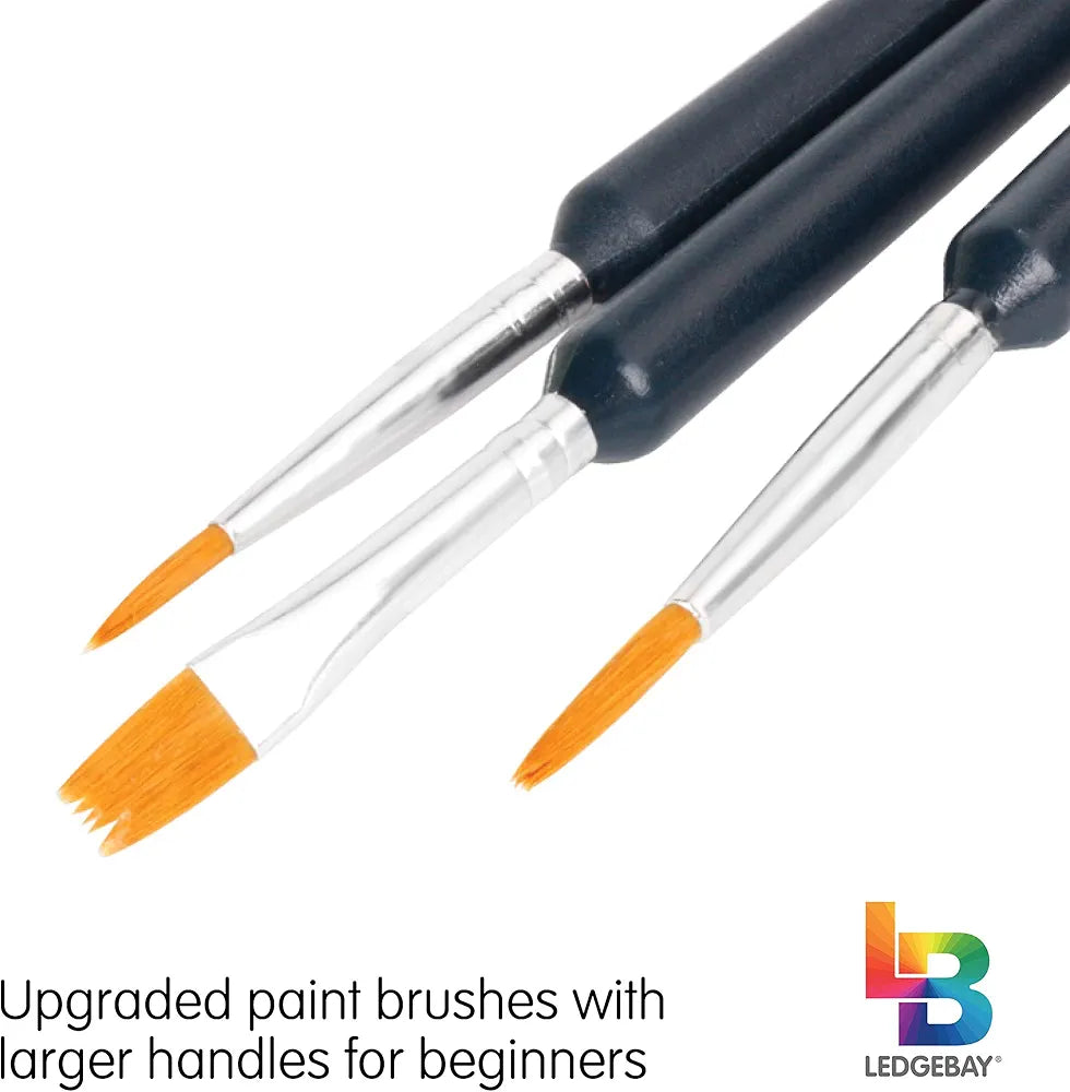 Ledgebay Beginners Paint by Number Kit - Paint Kits with Wood Handle Paint Brushes, Instructions Sets, PNB Kits for Kids