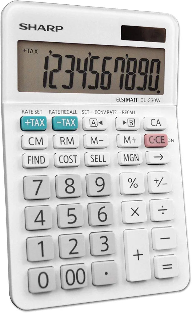 Sharp El330wb El-330Wb Desktop Calculator, 10-Digit LCD 