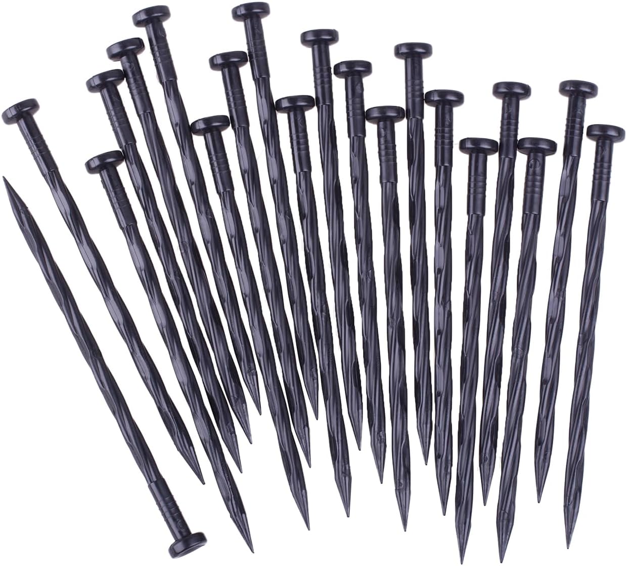 Ryaco Landscape Stakes Black Garden Anchoring Spikes (60PICS)