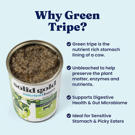 Solid Gold Beef Tripe Wet Dog Food Mix in for Adult & Senior Dogs - Helps Boost Appetite for Picky Eaters & Sensitive Stomachs - Canned Dog Food Additive for Healthy Digestion - 6 Pack/13.2oz Cans