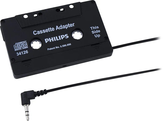 PHILIPS Universal Car Cassette Adapter with 3.5mm Audio Jack - Seamless Music Streaming