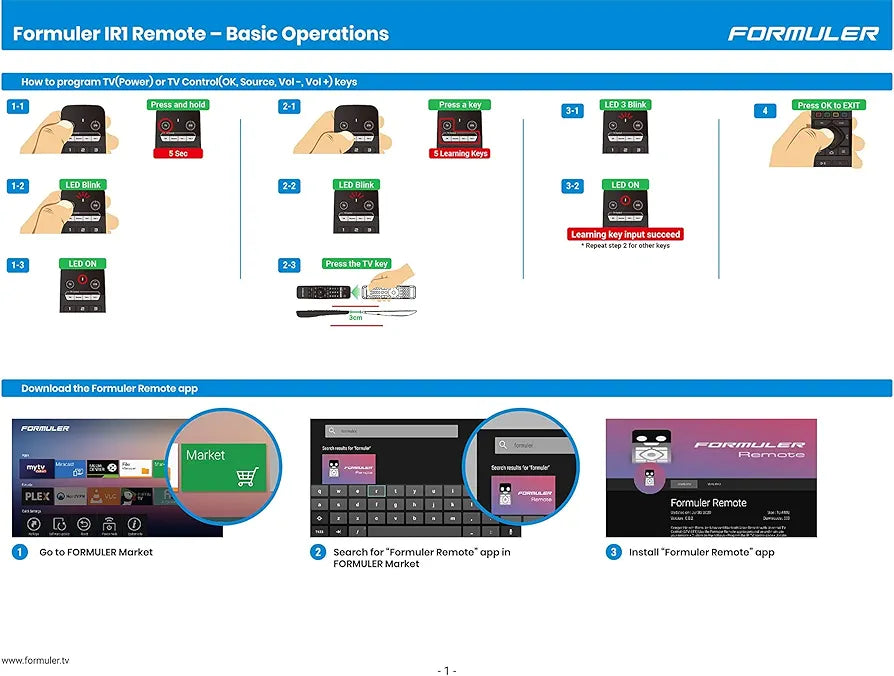 dreamlink.ca Formuler GTV - IR1 Remote Control