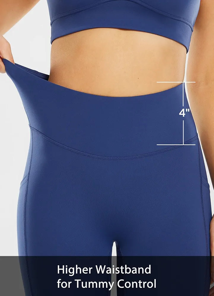 BALEAF Leggings for Women with Pockets Tummy Control Compression Workout Athletic Running High Waisted Yoga Pants