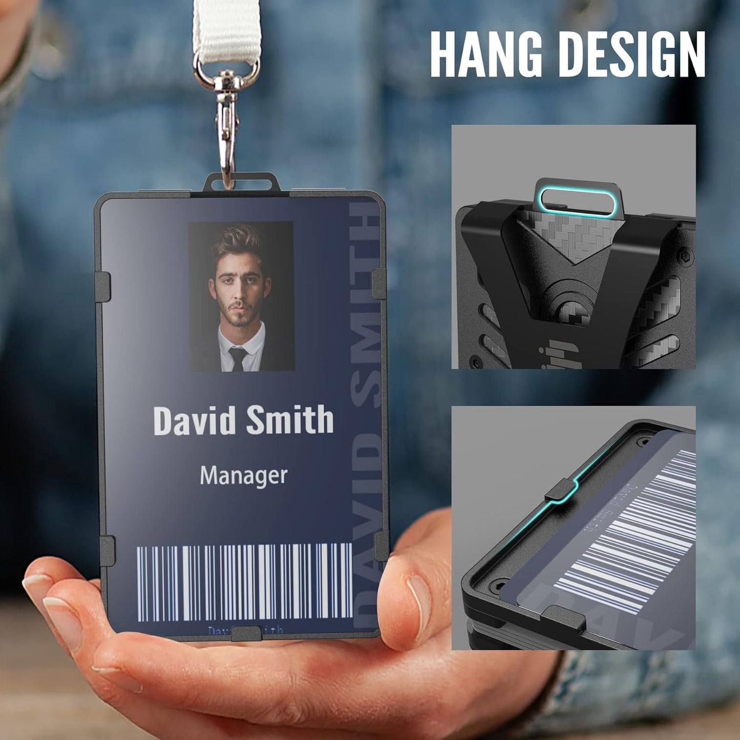 Elilier Sleek Minimalist Black Aluminum Wallet  Card Holder with Cash Clip.