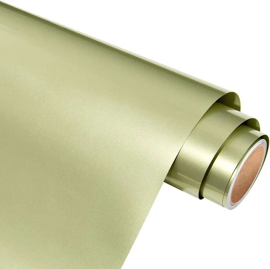 AHIJOY Metallic Champagne Gold HTV Heat Transfer Vinyl 12"x5FT Pearl Iron on Vinyl for T Shirts Garment Fabric Clothing