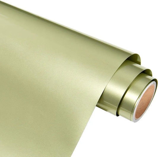 AHIJOY Metallic Champagne Gold HTV Heat Transfer Vinyl 12"x5FT Pearl Iron on Vinyl for T Shirts Garment Fabric Clothing