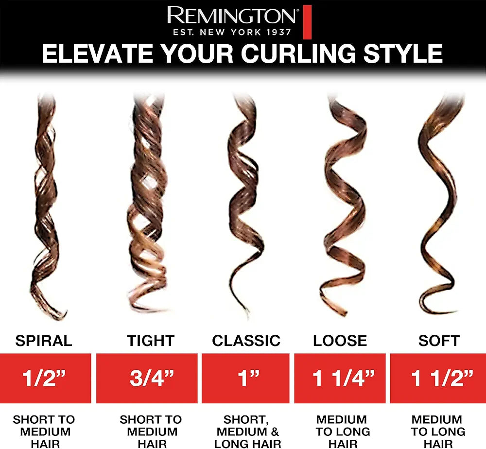 Remington Style Therapy 1” Curling Iron, Lasting Curls.