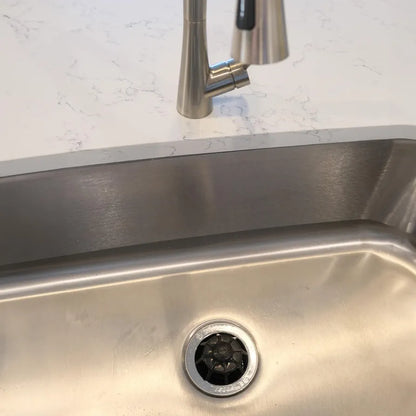 DANCO Disposal Genie Garbage Disposal Strainer | Kitchen Sink Drain Splash Guard | Food Scraper | Black 
