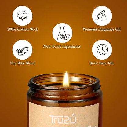 Hand-Poured Scented Jar Candle - Pure Natural Soy Wax, Carefully Selected Scents for Every Scene, 100% Cotton Lead-Free Wick 