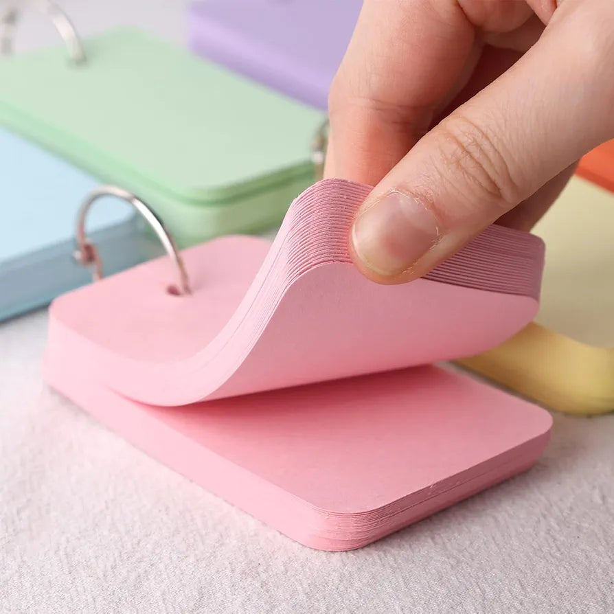 Koogel 570PCS Colored Index Cards, Blank Index Cards 6 Colors Study Cards Notecards Flash Cards for School Learning Memory Recipe Cards