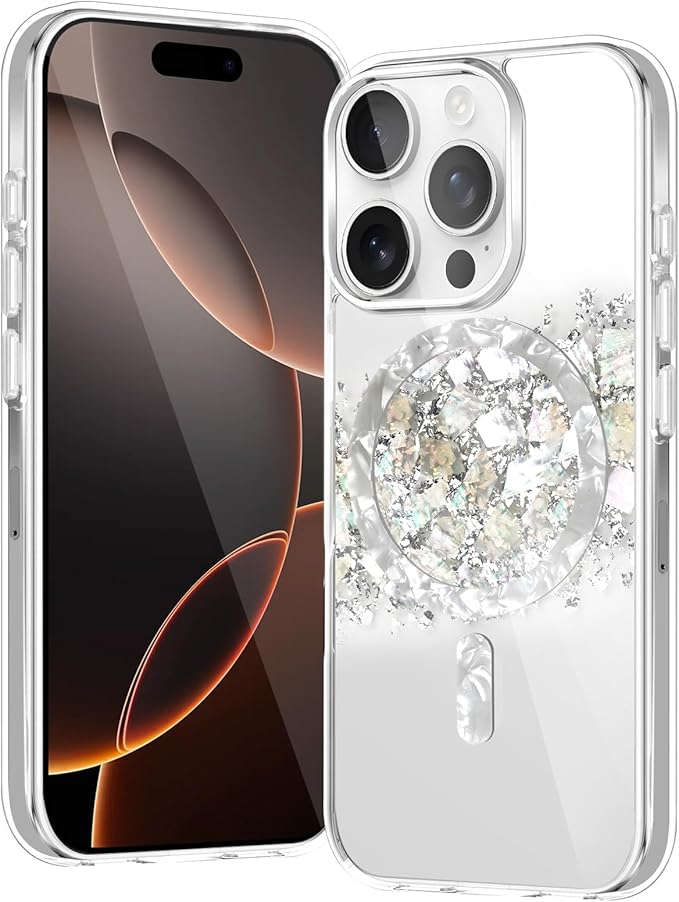 for iPhone 16 Pro Max Case, Compatible with MagSafe, Phone case Using Polyester Technology, Camera Protection, Drop Protection, Case for iPhone 16 Pro Max, 6.9 inch, Silvery