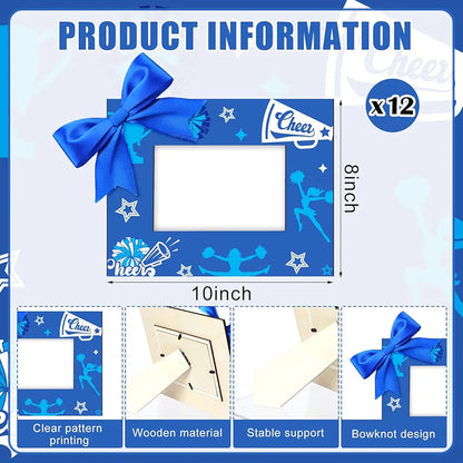 12 Pcs Cheer Picture Frame 8x10 Inch Wood Photo Frames Cheerleader Wooden Frame Cheer Gift Tabletop Pictures Cheerleading Photo Display for Gallery Home Wall Decor 