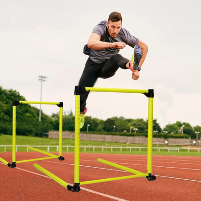 Pro Agility Speed Hurdles: Adjustable Track & Field Training Equipment for Soccer, Basketball, Football & Dog Agility - Green