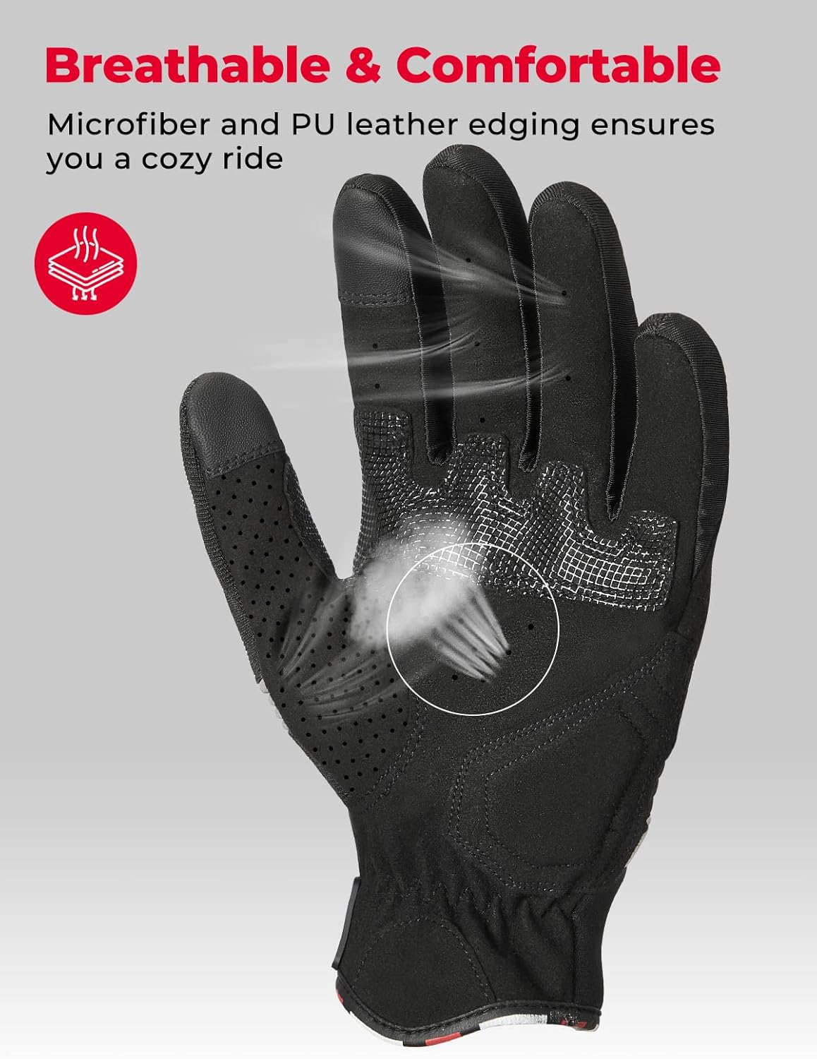 XL KEMIMOTO ATV Motorcycle Gloves Touchscreen Gloves