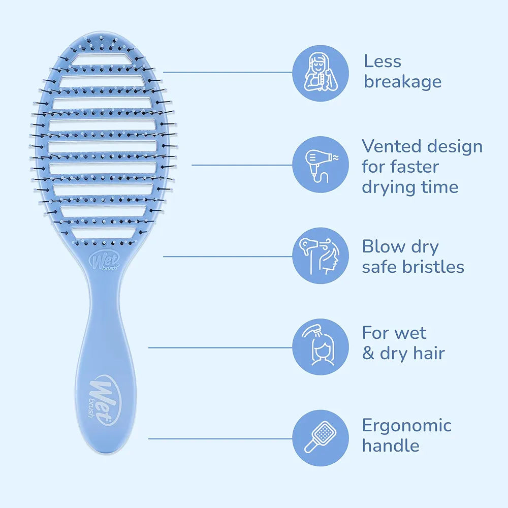 Wet Brush Speed Dry - Sky Blue Vented Hair Brush for Fast Drying & Detangling