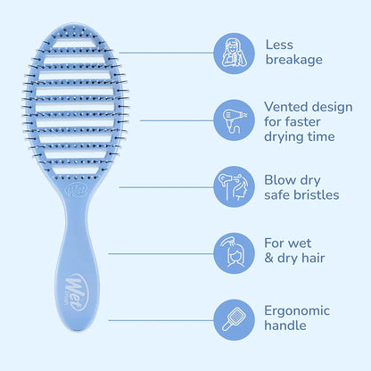 Wet Brush Speed Dry - Sky Blue Vented Hair Brush for Fast Drying & Detangling