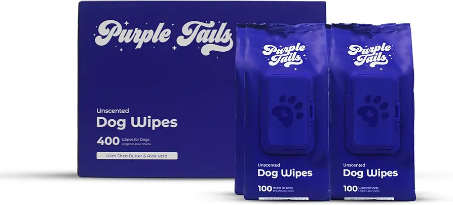 Dog Wipes – 400 Dog Wipes for Paws and Butt, Fur, Ears – Plant-Based Dog Paw Wipes – Cleaning Wipes for Pets – Puppy Wipes with Aloe Vera, Shea Butter – 4 x 100 Pack
