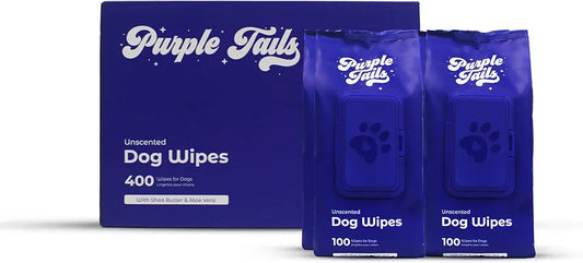 Dog Wipes – 400 Dog Wipes for Paws and Butt, Fur, Ears – Plant-Based Dog Paw Wipes – Cleaning Wipes for Pets – Puppy Wipes with Aloe Vera, Shea Butter – 4 x 100 Pack