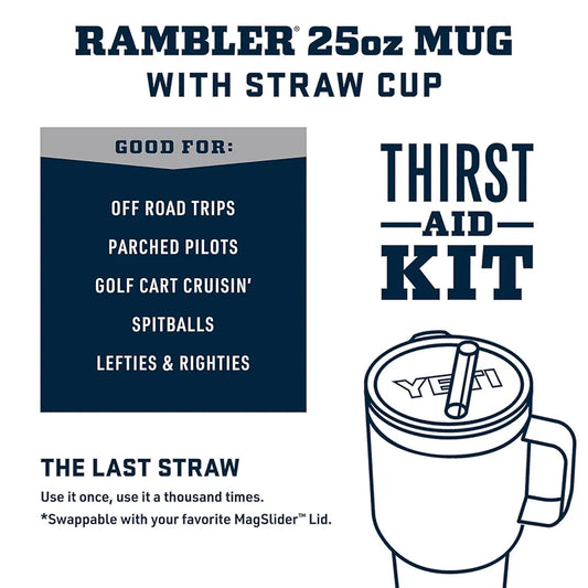 YETI Rambler 25 oz Tumbler with Handle & Straw Lid | Premium Insulated Travel Mug | Rescue Red | Keep Drinks Cold All Day