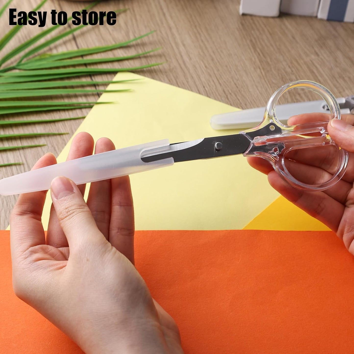 Koogel 3 Pieces 6.3 Inches Acrylic Scissors Clear Silver Scissors Fabric Scissors Straight Acrylic Stainless Steel Multipurpose Craft Scissors for Office, Home, Sewing