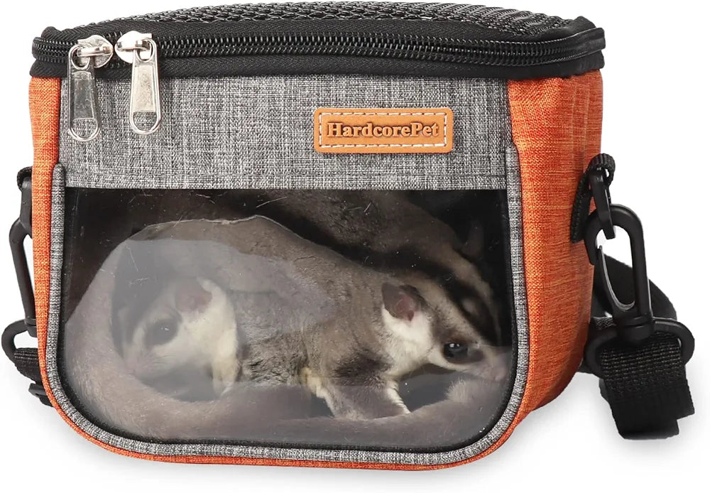 Small Pet Carrier Bag, Breathable & Portable – Small Animal Travel Bag with Detachable Strap Zipper for Sugar Glider, Hamster, Rat，Gerbils 
