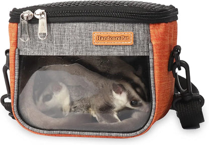 Small Pet Carrier Bag, Breathable & Portable – Small Animal Travel Bag with Detachable Strap Zipper for Sugar Glider, Hamster, Rat，Gerbils 