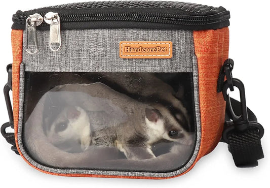 Small Pet Carrier Bag, Breathable & Portable – Small Animal Travel Bag with Detachable Strap Zipper for Sugar Glider, Hamster, Rat，Gerbils 