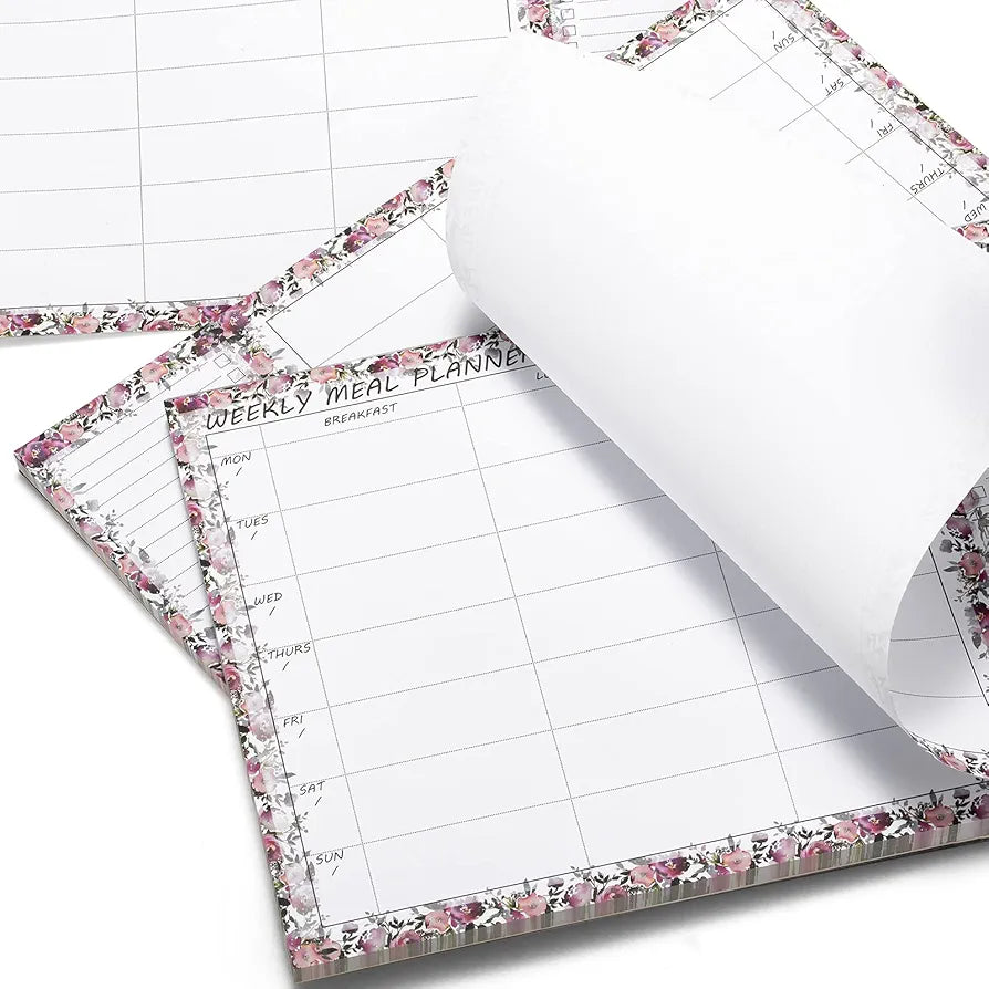 UtyTrees Magnetic Weekly Meal Planner Notepad: 6.6" x 9.8"/58 Sheets Meal Planning Pad with Tear Off Grocery List Magnet pad for fridge or Desk