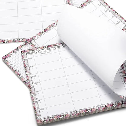 UtyTrees Magnetic Weekly Meal Planner Notepad: 6.6" x 9.8"/58 Sheets Meal Planning Pad with Tear Off Grocery List Magnet pad for fridge or Desk