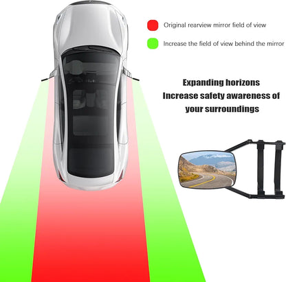 2PCS Clamp Tow Mirrors with Securely Fastened,HD&Adjustable Towing Mirrors for Expanded Visibility,Universal Mirror Extenders for Towing Car Accessories Fit Truck,Hitch Towing