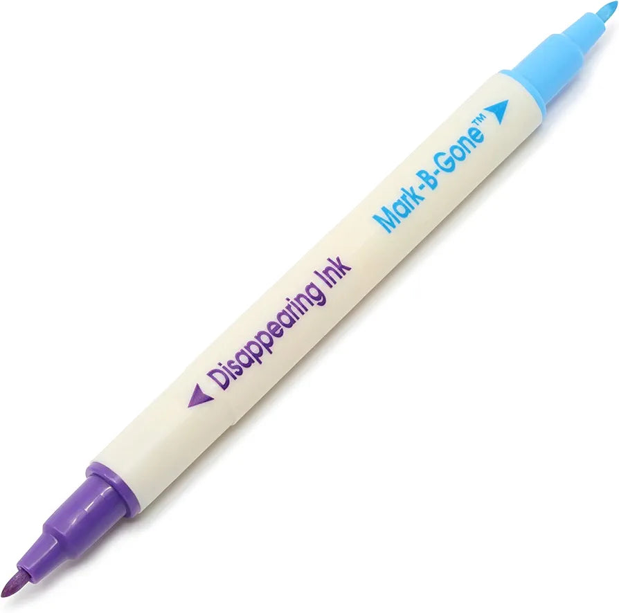 Dritz Dual Purpose Disappearing Ink & Mark-B-Gone, Marking Pen, Blue and Purple, 8.75 x 2.88 x 0.5