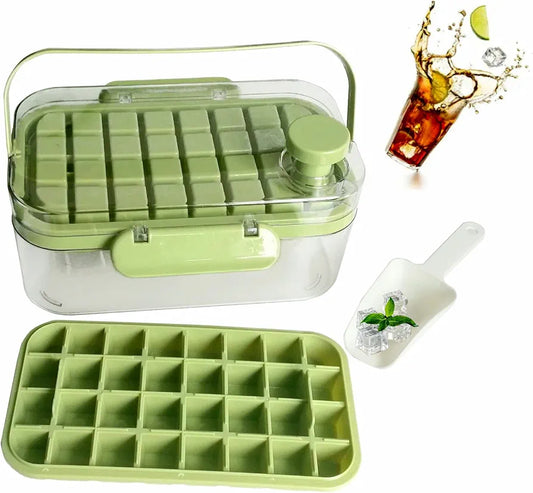 Ice Cube Trays with Lid and Bin : 64 Pcs for Freezer,Ice Cube Mold for Tumbler cup, Ice Molds Ice Scoop,with 2 Pack Mini Trays, Ice Cube Tray Mold for Whiskey Cocktail,Juice,Coffee,Ice drink 