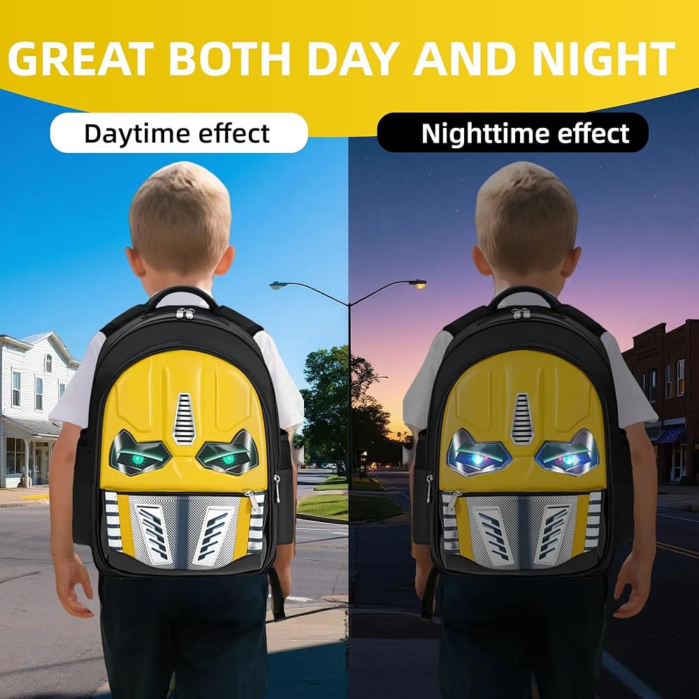 Glow-in-the-Dark Kids Backpack - Fun 3D Cartoon School Bag for Boys (Ages 4-12) - Durable & Engaging for School & Travel
