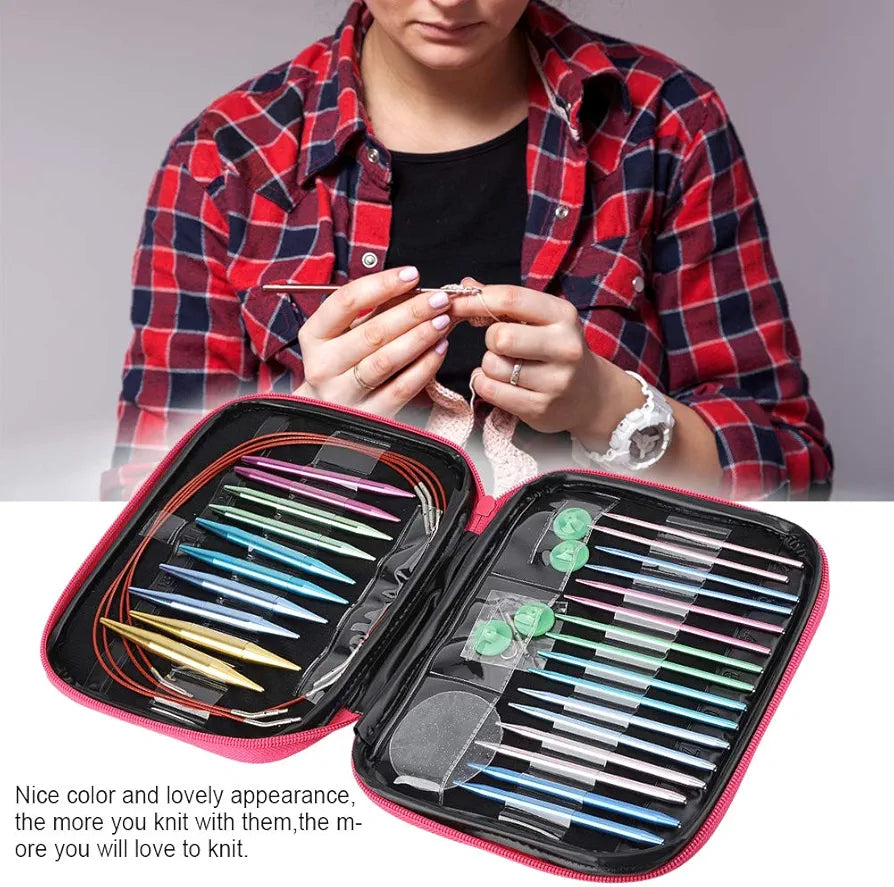 Aluminum Circular Knitting Needles Set 13 Pairs Aluminum Needles Your Mom, Female Friends Who Love Knit Needle Diy Tools