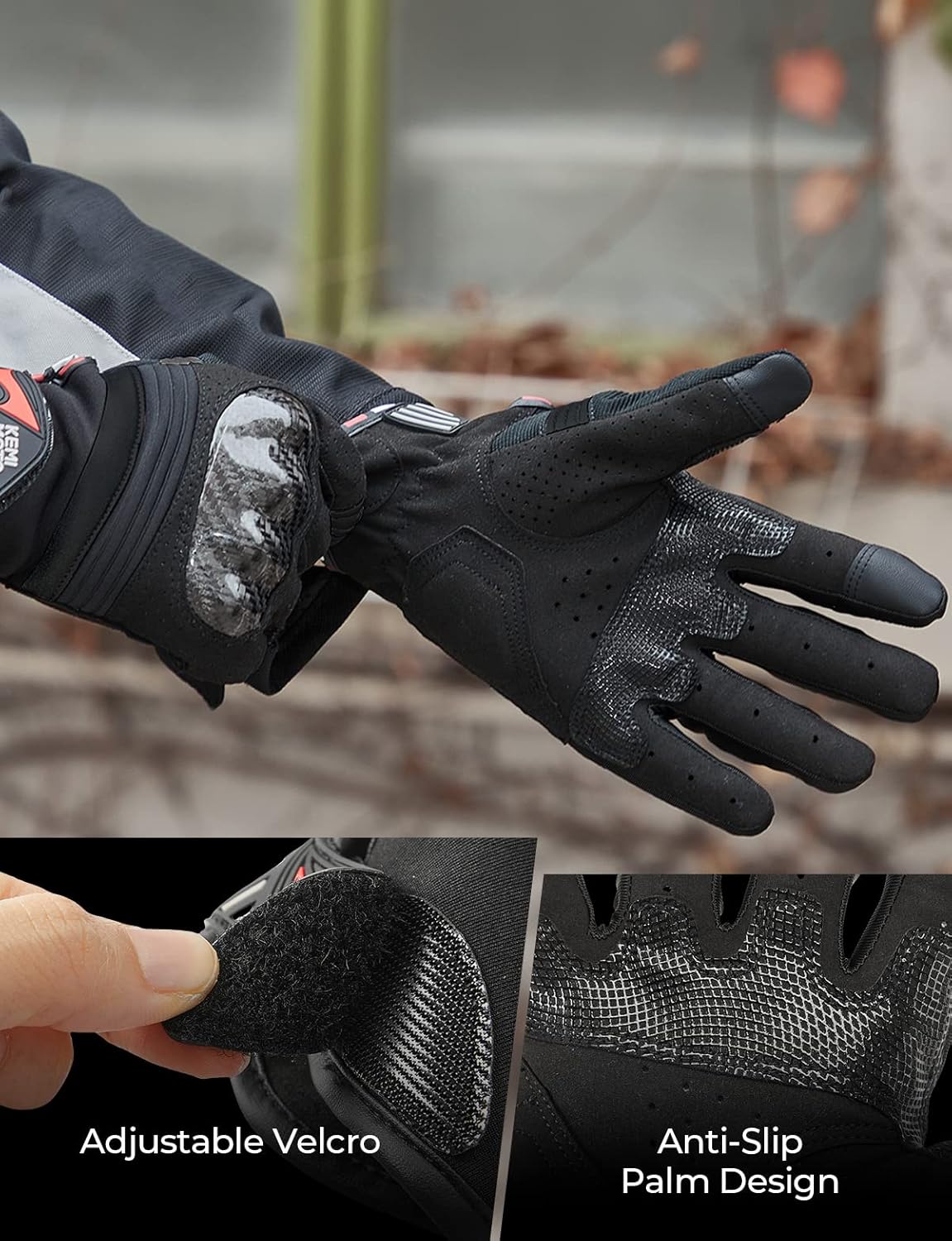 XL KEMIMOTO ATV Motorcycle Gloves Touchscreen Gloves