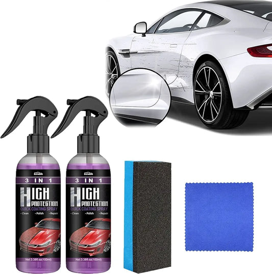 3 in 1 Ceramic car Coating Spray High Protection Quick Wax, Spray, Fast Fine Scratch Repair, Coating, Nano Repair +Brush Cloth