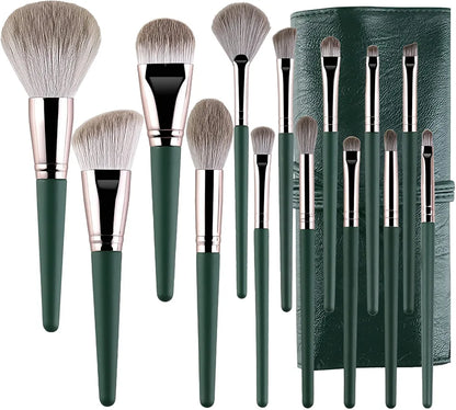 Makeup Brushes With Bag 14PCs Professional Makeup Brush Set，Premium Synthetic Foundation Concealer Powder Blush Eyeshadow Eyebrow Blending Travel Make Up Brushes 
