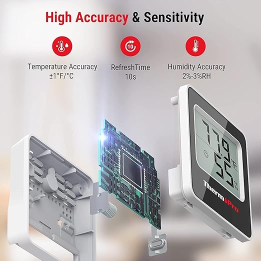 TP157 Thermopro: Accurate Indoor Thermometer for Home, Greenhouse, Office & Basement - Digital Temp & Humidity Sensor